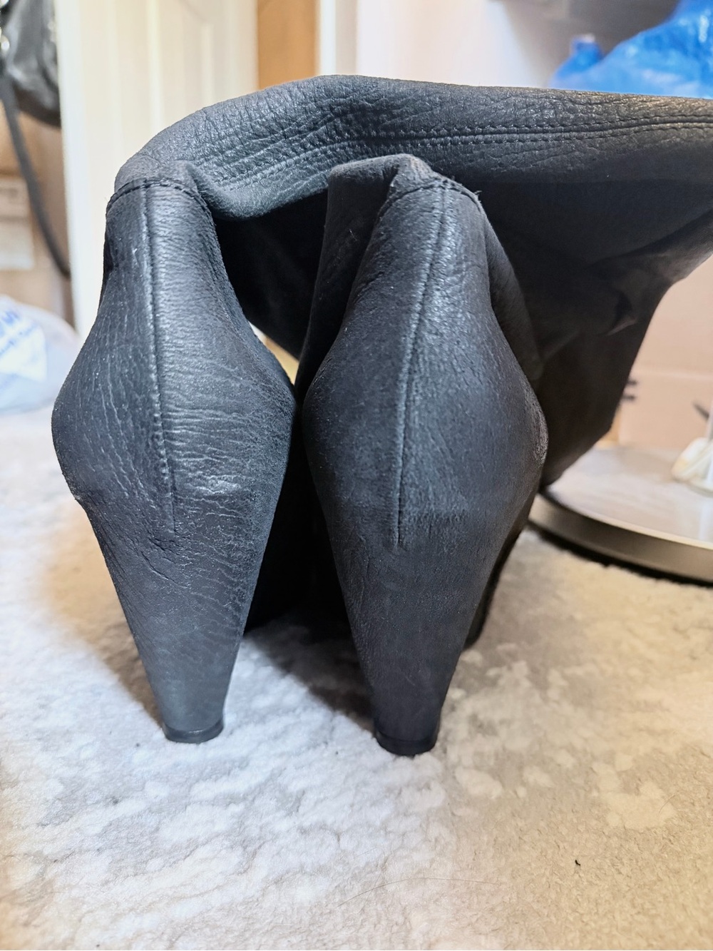 Rick Owens 09 CRUST Leather Women’s Black Wedges Sz 39/9 - Dark Avant Garde - Picture 4 of 14